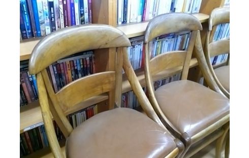 LOT DE 4 CHAISES BOIS ASSIRE MARRON