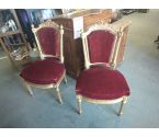 CHAISE STYLE LOUIS XVI VELOURS BORDEAUX