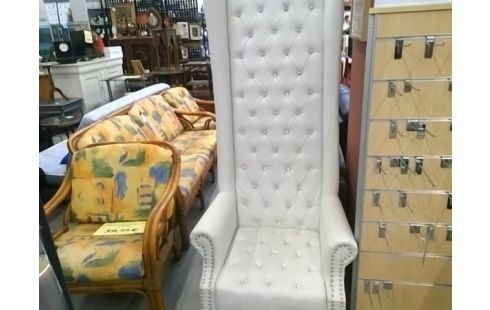 FAUTEUIL CUIR BLANC STRASS KARE