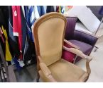 FAUTEUIL VOLTAIRE VELOURS DORE