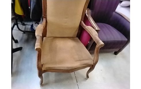 FAUTEUIL VOLTAIRE VELOURS DORE