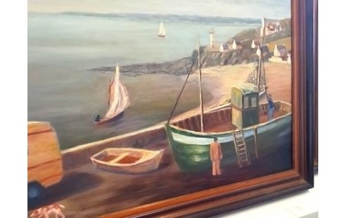 CADRE BORDS DE MER AVEC CARAVANE