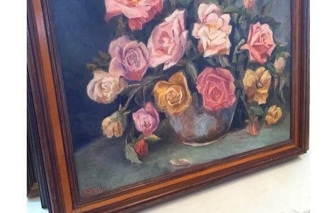 CADRE BOUQUET DE ROSES