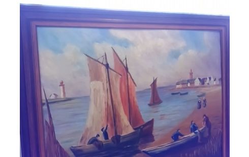 CADRE BATEAUX BORDS DE PLAGE