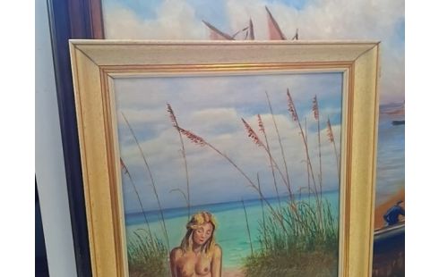 CADRE PLAGE FEMME NUE