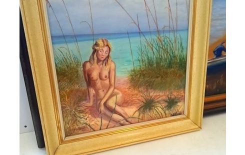CADRE PLAGE FEMME NUE