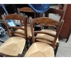 4 CHAISES BOIS PAILLEES