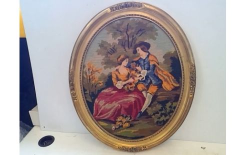 CADRE MEDAILLON TAPISSERIE