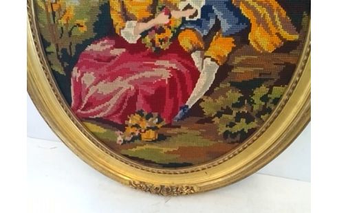 CADRE MEDAILLON TAPISSERIE