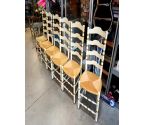 CHAISE BOIS ET PAILLE PEINTE LE LOT DE 6