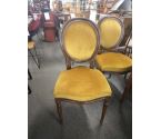 6 CHAISES MÉDAILLON JAUNE
