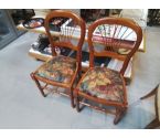 CHAISE MERISIER DOSSIER LYRES ASSISE TISSU FLEURI