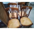 4 CHAISES MERISIER ASSISE PAILLEE