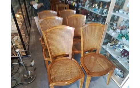 6 CHAISES CANNEES