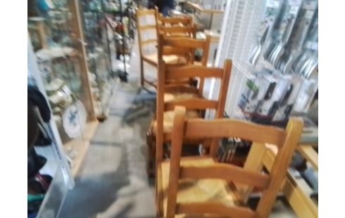 6 CHAISES EN CHENE ASSISE PAILLEE