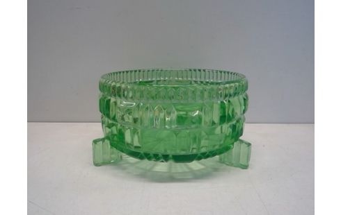 SCHAAL ART DECO GROEN GLAS
