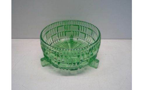 SCHAAL ART DECO GROEN GLAS
