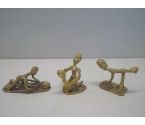 LOT VAN 3 METALEN BEELDJES EROTISCH