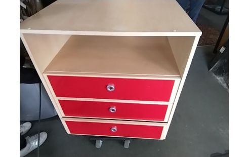 COMMODE TIROIRS ROUGES