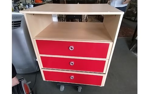 COMMODE TIROIRS ROUGES