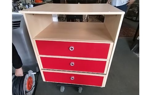 COMMODE TIROIRS ROUGES