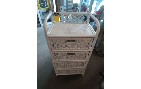 COMMODE OSIER BLANCHE