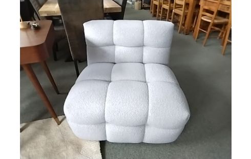 FAUTEUIL TISSU GRIS BOUCLE