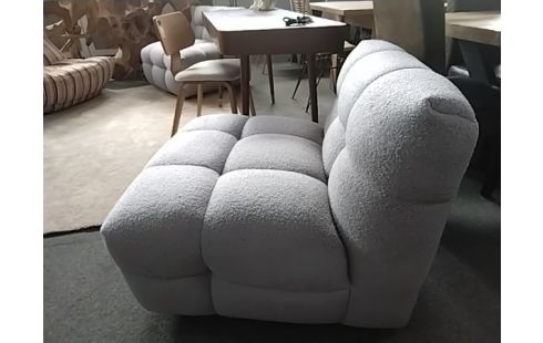 FAUTEUIL TISSU GRIS BOUCLE