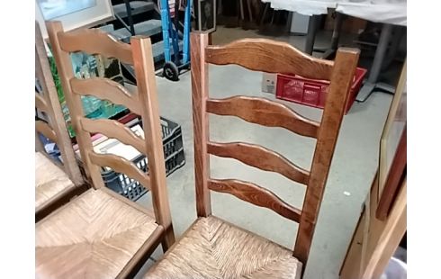 4 CHAISES BOISERIE PAILLEES
