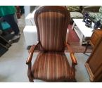 FAUTEUIL VOLTAIRE TISSU RAYE JANE ET ORANGE