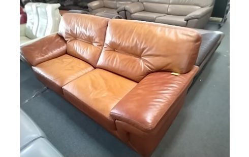 CANAPE 3 PLACES CUIR MARRON