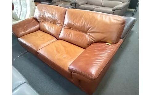 CANAPE 3 PLACES CUIR MARRON