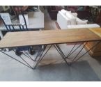 CONSOLE PIEDS METAL PLATEAU DECOR BOIS