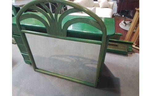 MIROIR ROTIN VERT