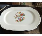 PLAT Ovale porcelaine pain fleurs