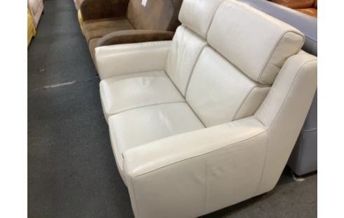 CANAPE CUIR 2 PLACES ECRU
