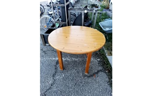 TABLE RONDE PIN + 1 ALLONGE