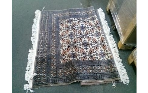 TAPIS GRIS ORANGE MOTIF FLEURS