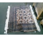 TAPIS GRIS ORANGE MOTIF FLEURS