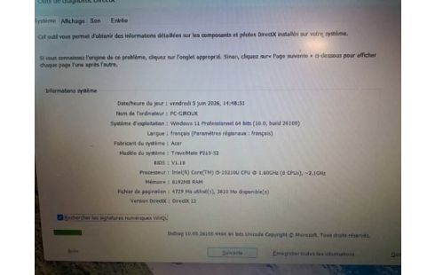 ACER TRAVELMATE P215 I5 / WIN 11 / 8RAM / 250 GO /