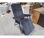 FAUTEUIL PLIANT NOIR GRIS MOTIF RAYÉ
