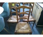 LOT DE 3 CHAISES PAILLEES