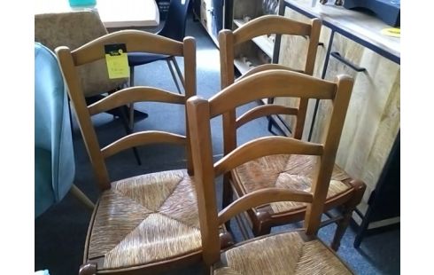 LOT DE 3 CHAISES PAILLEES