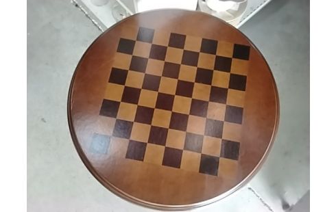 GUERIDON ÉCHIQUIER PLACAGE BOIS