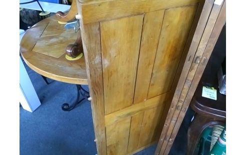 TABLE RONDE D120 BOIS ET PIED FER FORGE (+ 1 ALLONGE)