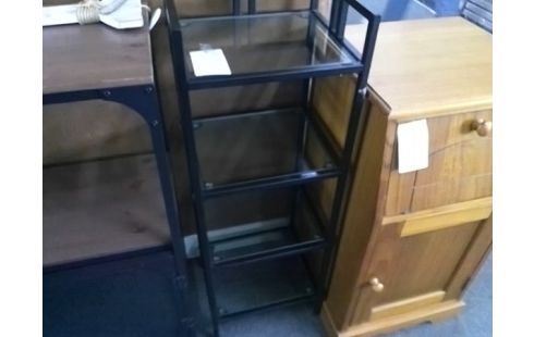 ETAGERE FER ET PLATEAUX VERRES