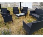 SALON DE JARDIN 4 FAUTEUILS + 2 BANCS + TABLE BASSE