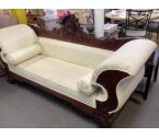 CANAPE BOIS EXOTIQUE ET TISSU 2 METRES