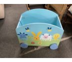 COFFRE A JOUETS SUR ROULETTES BLEU