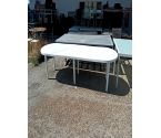 TABLE DE JARDIN XXL PVC BLANC